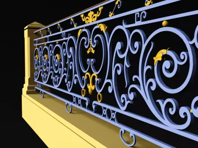 Wrought iron railing 3D model