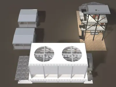 Industrial building layout 25-39 3D model