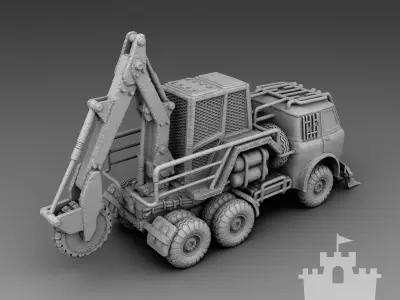 Truck with a manipulator 3D print model