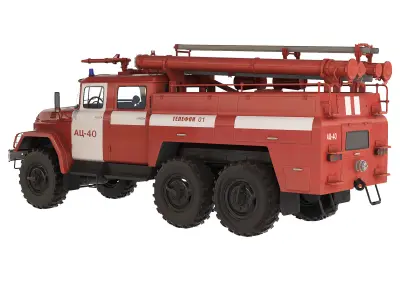 ZiL 131 AC-40 fire truck 1970 3D model