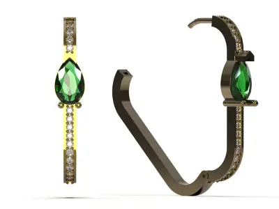 3D File Modern Hoop cad Earrings model je0165 3D print model
