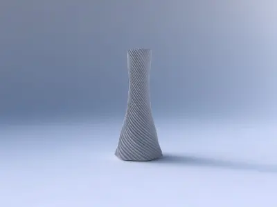 Vase twisted squeezed hexagon with bent extruded lines 2 3D print model