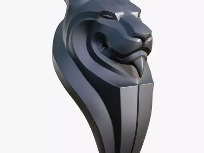 Stylized Lion Bust M1 3D model