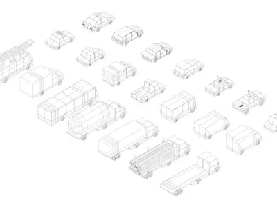 Polygonia Low Poly City Cars Pack Low-poly 3D model