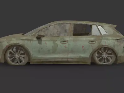 Abandoned Car - Skoda Elroq Low-poly 3D model