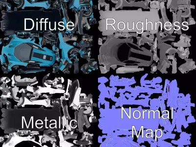 Azure Racer model pack Low-poly 3D model