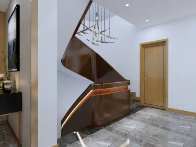 The interior design of a beautiful  3D model