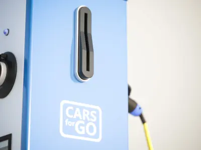 Double electric car charger 3D model