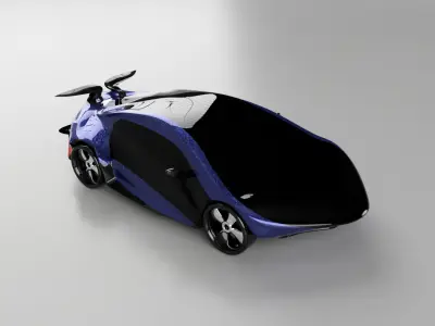 car high poly futuristic electric Low-poly 3D model