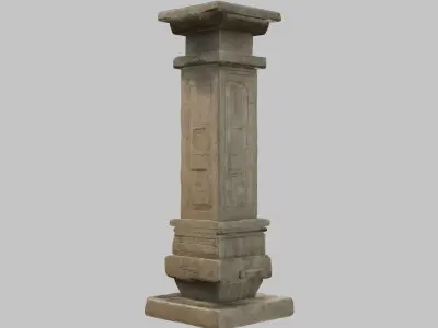Ornate Stone Pillar - 3D Model Low-poly 3D model