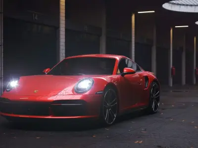 Car Render Scene - Garages - Corona render 3D model