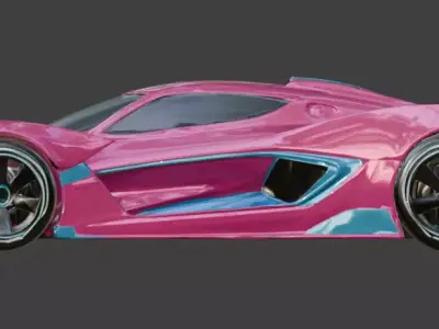 Futuristic Hyper Race Car Low-poly 3D model