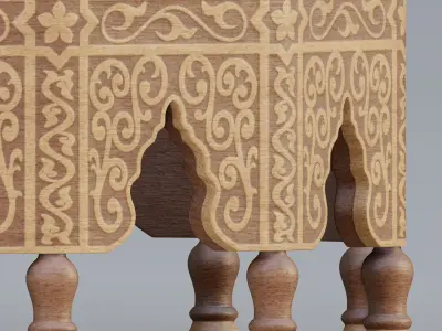 Vintage Moroccan large table 3D model