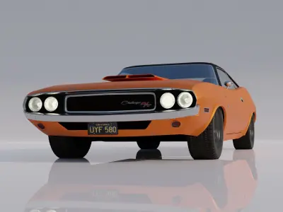 CAR - Dodge Challenger RT 1970 without interior Low-poly 3D model
