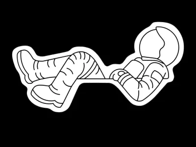 Astronaut Neon Sign 3D model