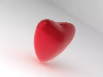 red heart gift  Free 3D model