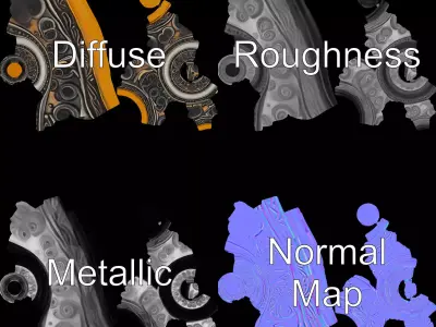 Ancient Amulet model pack Low-poly 3D model