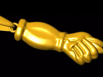 Iron hand pendant charms - one inch pendant 3D print model