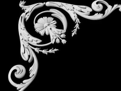 Central decor ornament for furniture 3D model 362