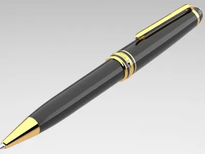 Original Montblanc Meisterstuck Gold-Coated Classique Pen Low-poly 3D model