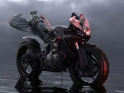 Batman Motorbike 3D model