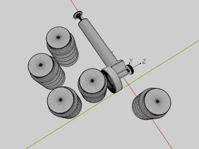 Oil analysis pump and sample bottles 3D model