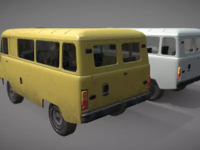  Soviet era van low poly Low-poly 3D model