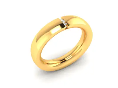 Band 3dm Render Details oval ring gold 3D print model