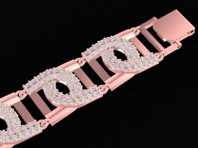Luxury Diamond Link Bracelet Jewelry 3D Model 2548 3D print model