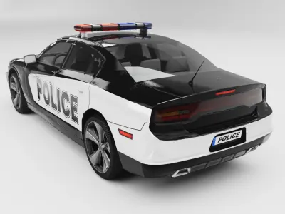 Realistic Police Car 3D Model Low-poly 3D model