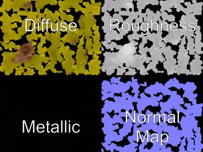 Vibrant Yellow Coral model pack Low-poly 3D model