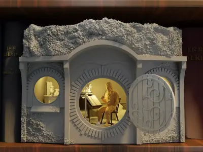 Book Nook Lamp Bag End Bilbo Baggins Lord of the Rings 3D print model