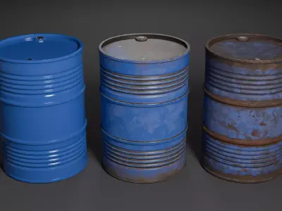 Oil Drum low-poly with LOD Low-poly 3D model