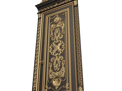 Carved Door Classic 01502 Black Low-poly 3D model