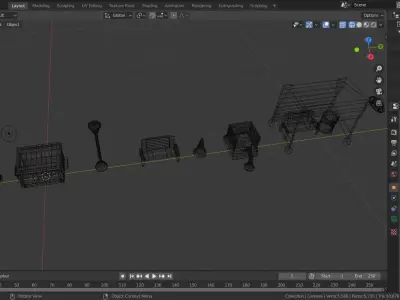 Low poly Street props Free 3D model