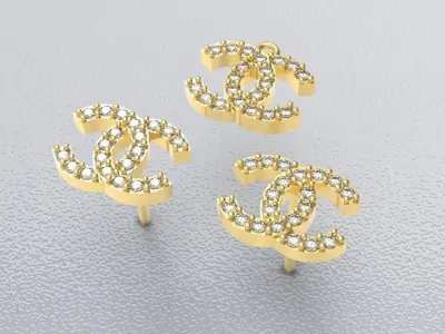 Diamond earrings-pendant 3D print model