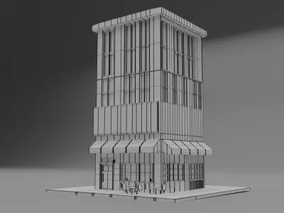 Coffee Shop New York Style Free low-poly 3D model