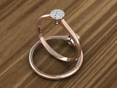 Diamond Jewelry Ring 3D print model 30
