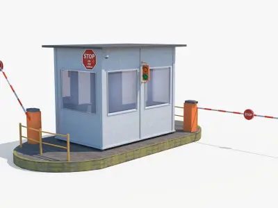 Security Booth Low-poly 3D model