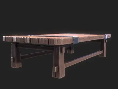 Table low-poly 3D model PBR Game ready For Unreal Engine Low-poly 3D model