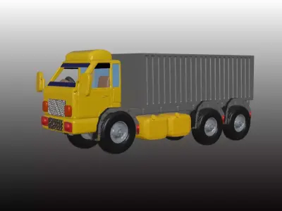 Low poly truck model realistic cargo truck model assets Low-poly 3D model
