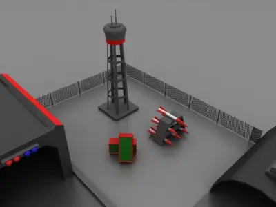 AIRPORT in COMMAND CONQUARE Free low-poly 3D model