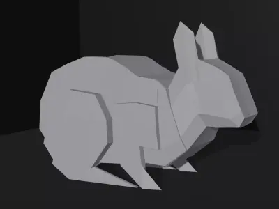 Low Poly Bunny Game Ready dog Low-poly 3D model