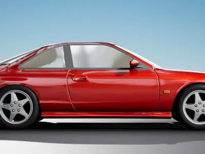 Nissan Silvia S14 kouki Stock 200SX Low-poly 3D model