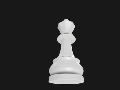  Queen Chess Piece - Game Ready 3D Model Low-poly 3D model
