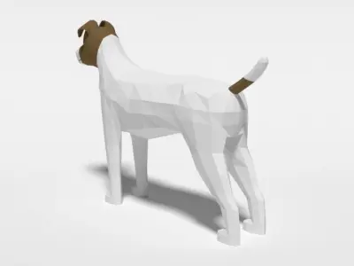 Low Poly Cartoon Jack Russell Terrier Dog Low-poly 3D model