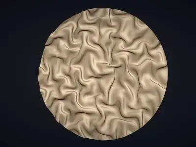 Drapery Sculptures Circle Wall Art Panel for CNC or 3D Print STL 3D print model