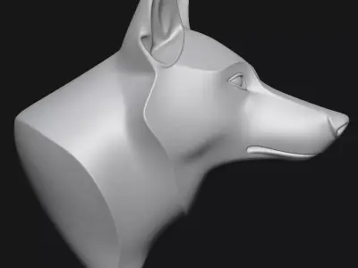 Dog head sculpture 3D print model order