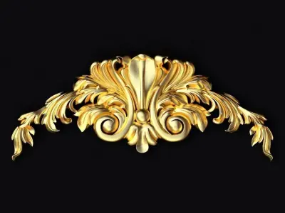 Central decor ornament for furniture 3D model 749
