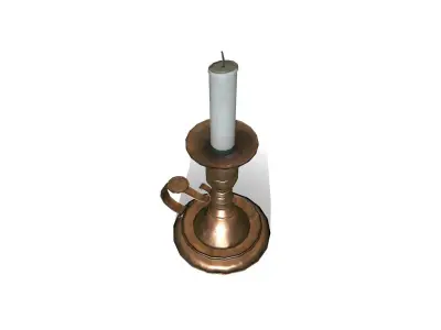 Old Candle Low-poly PBR Free low-poly 3D model